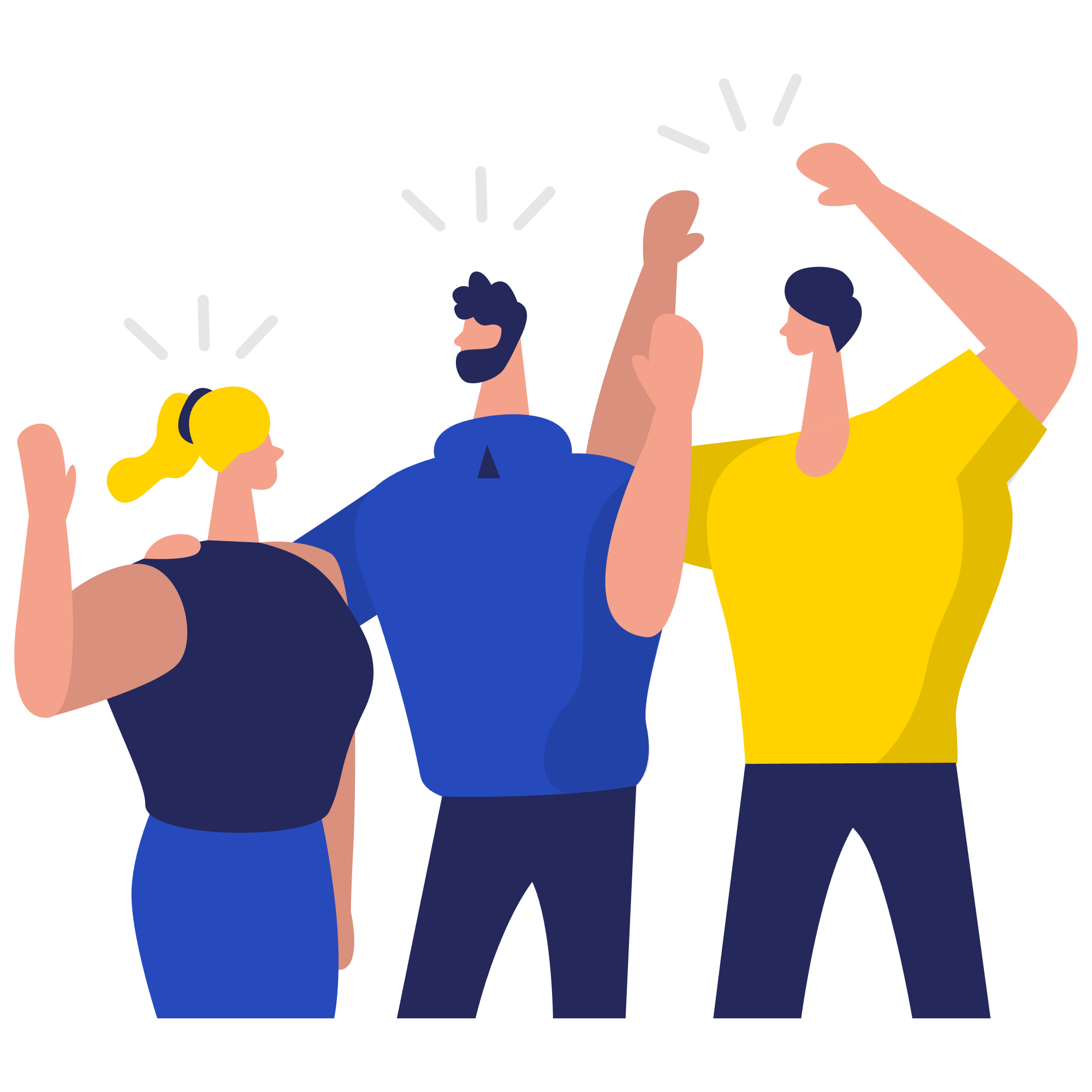 An illustration of people working together